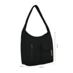 Size – Black Bruno Canvas Tote Bag large capacity tote bag size view