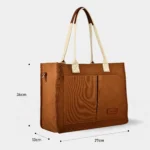 Size – Tan Ben Classic Handbag size view spacious women handbag dimensions