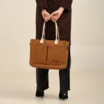 Model 2 Tan Ben Classic Handbag for women stylish shoulder bag model view