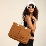 Front – Tan Ben Classic Handbag front view elegant ladies handbag design